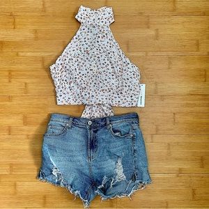 NEW Urban Romantics cropped top Small / S open back tie NWT womans